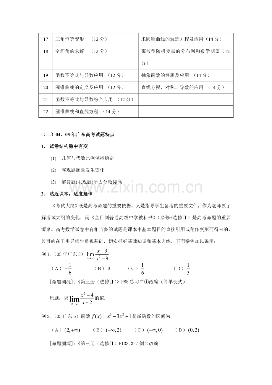 高三数学复习备考建议 高考复习总结暨高三复习建议[整理五套]含课件 人教版 高考复习总结暨高三复习建议[整理五套]含课件 人教版.doc_第2页