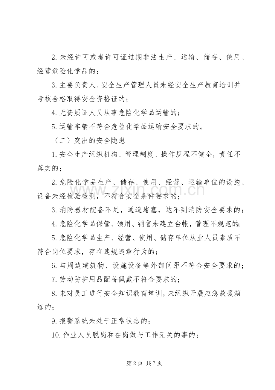 危险化学品安全隐患专项大检查实施方案 .docx_第2页