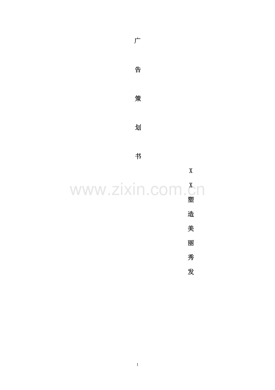 XX洗发水广告策划书.doc_第1页