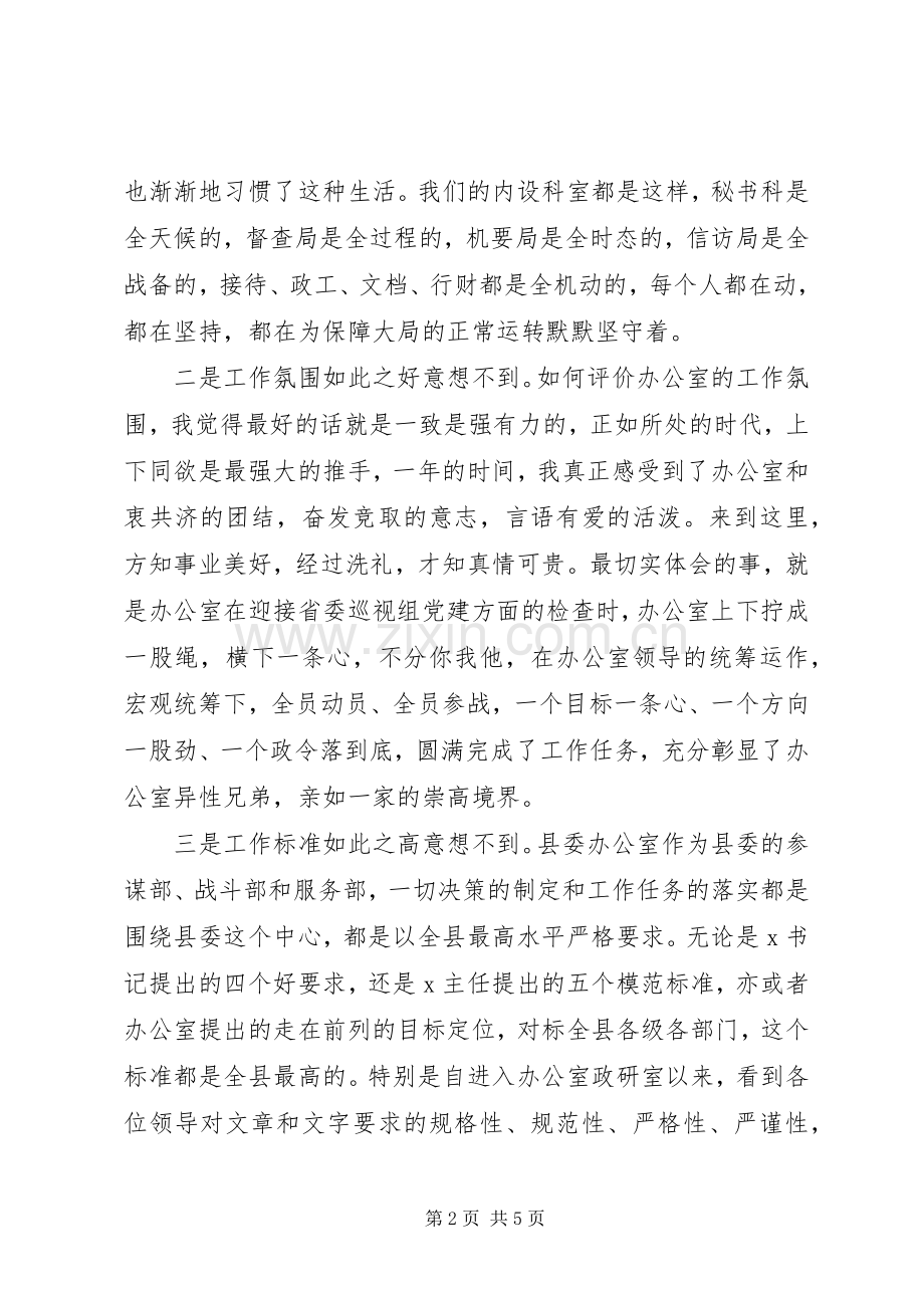 20XX年县委办公室青年干部座谈会发言.docx_第2页