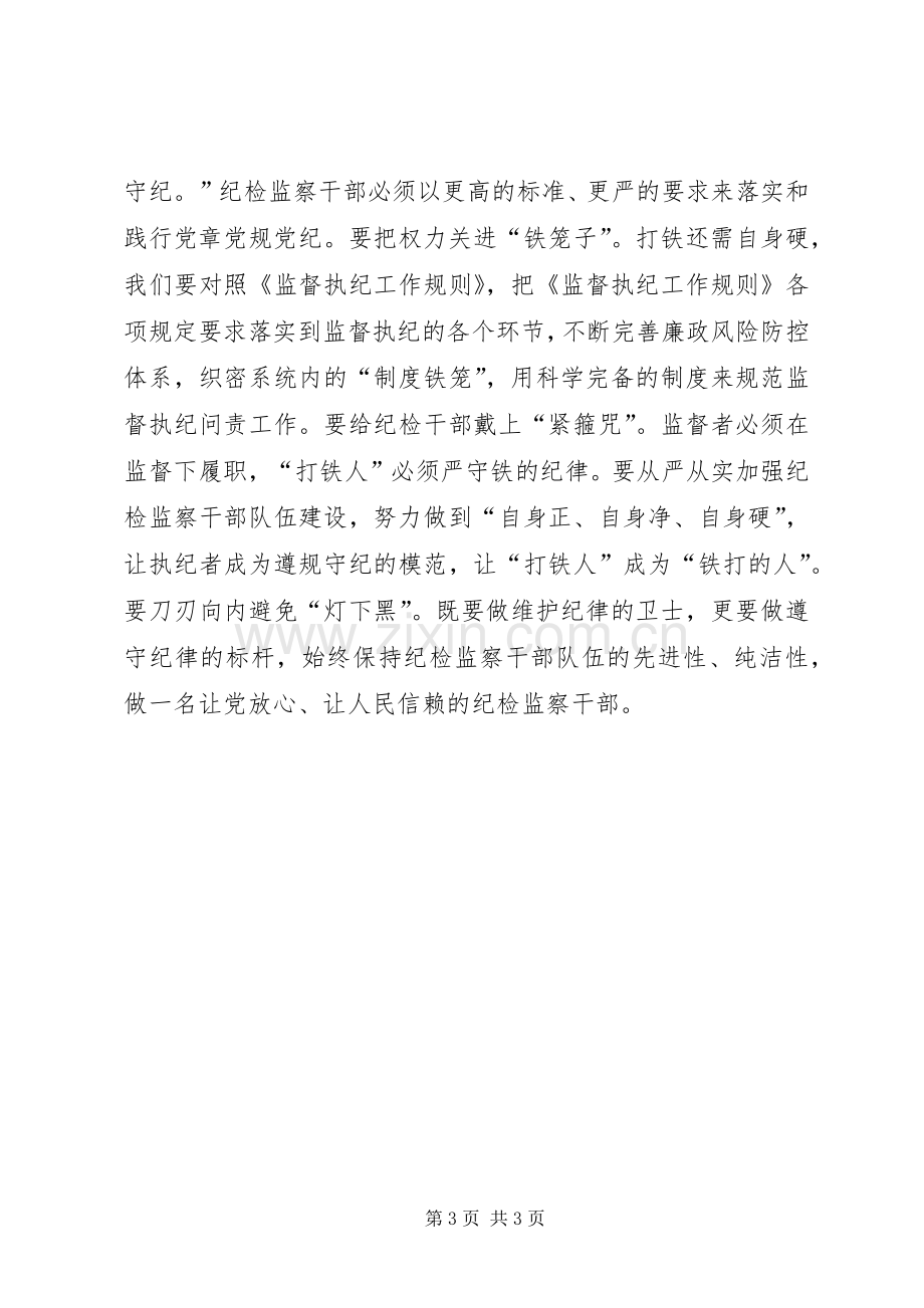 “讲忠诚、守纪律、做标杆”发言：纪检监察干部要始终牢记做严格自律的标杆.docx_第3页