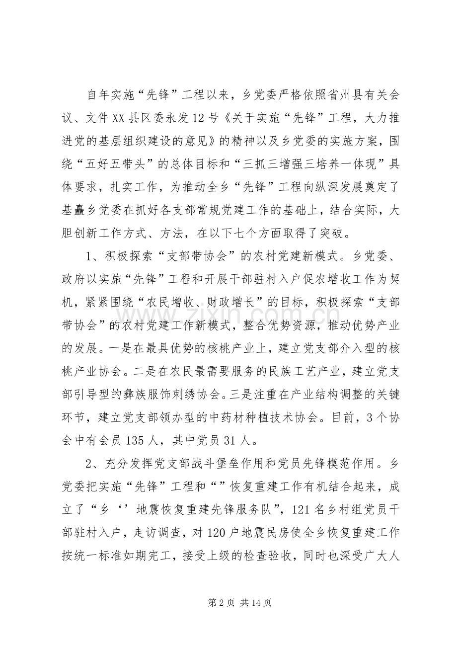 乡党建工作会发言材料提纲.docx_第2页