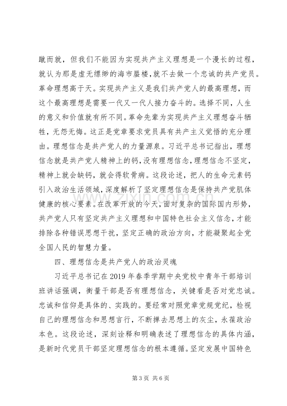 主题教育理想信念专题研讨发言材料提纲两篇.docx_第3页