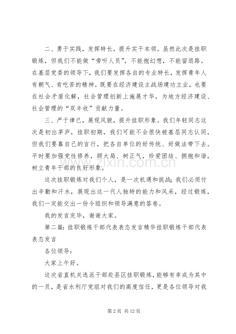 挂职锻炼干部代表表态发言(多篇).docx_第2页