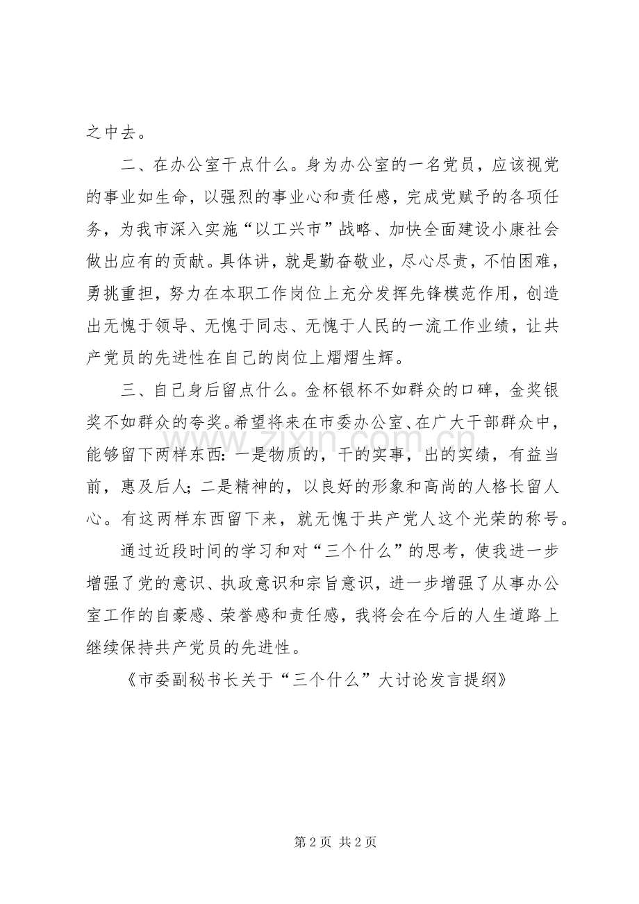 市委副秘书长关于“三个什么”大讨论发言材料.docx_第2页