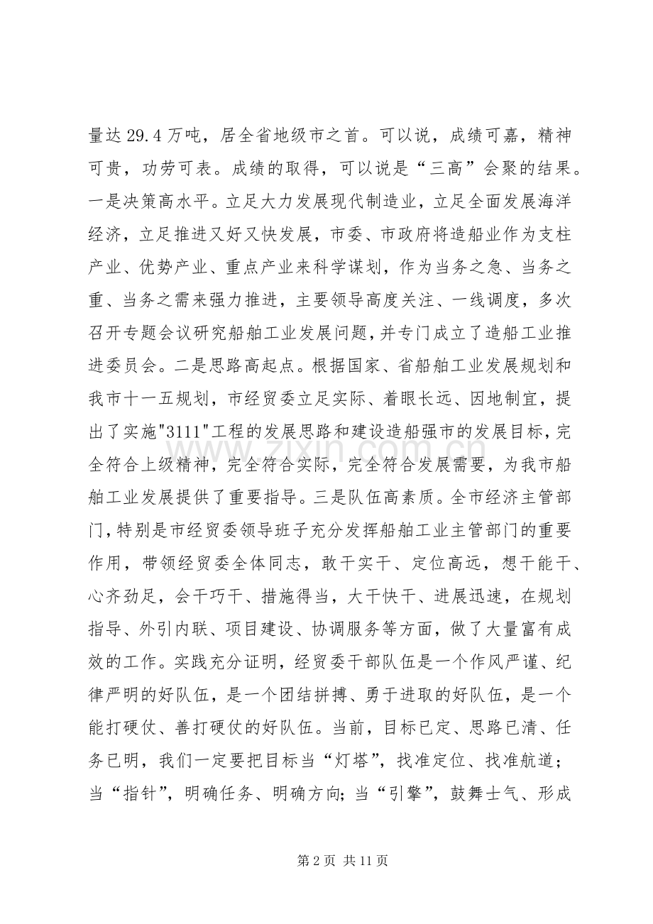 领导在造船业视察会发言稿.docx_第2页