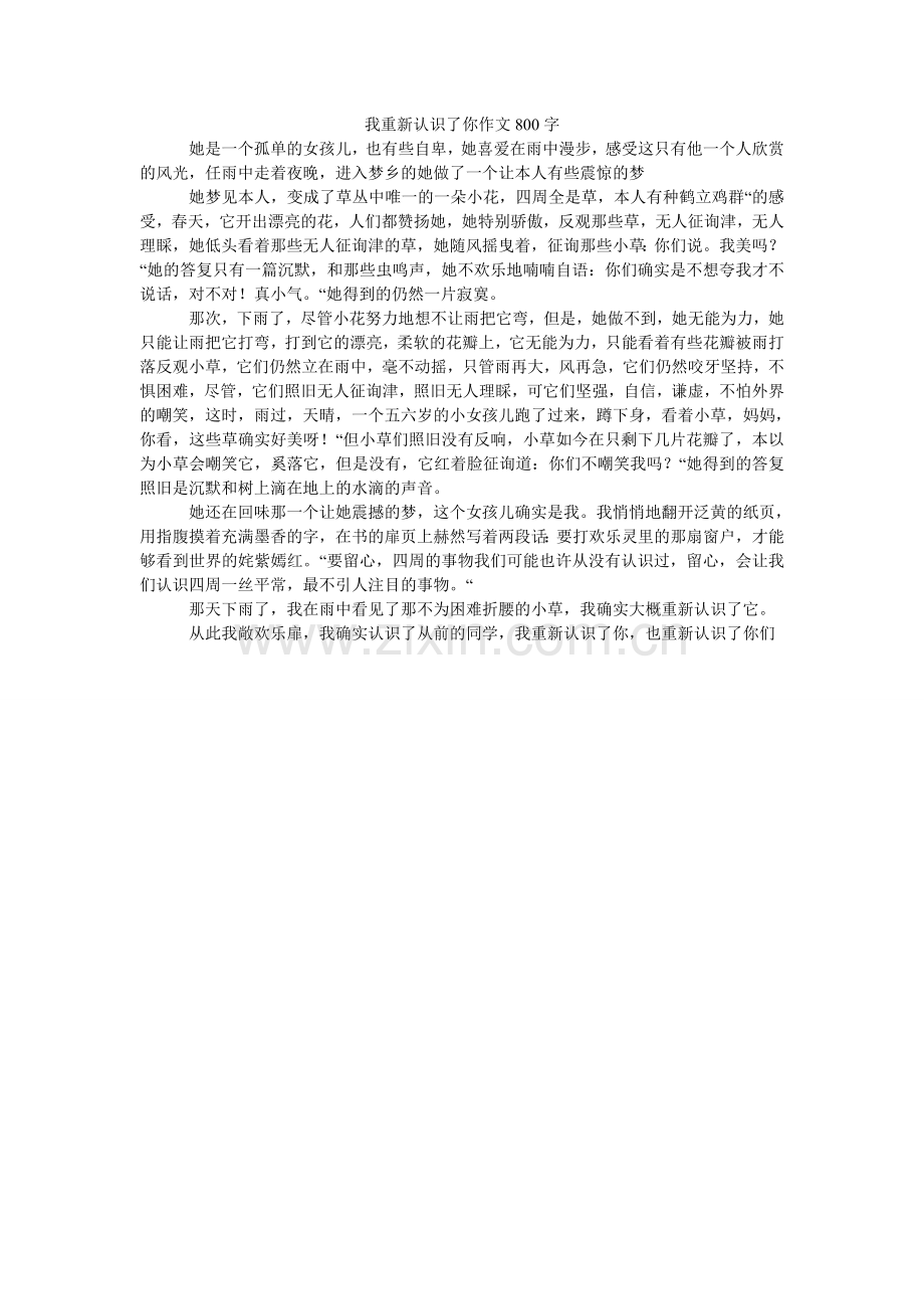 我重新认识了你作文800字.doc_第1页