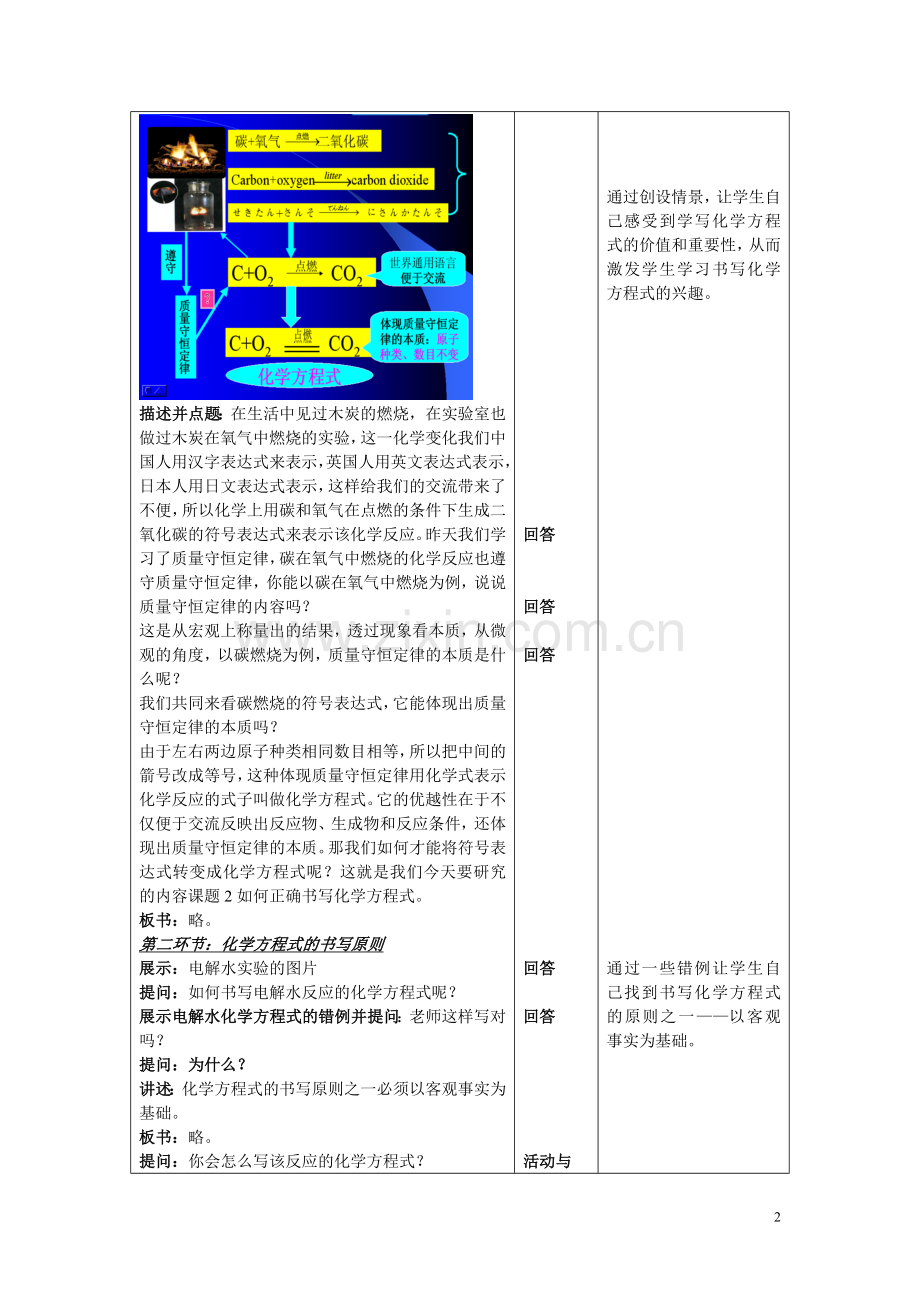 如何书写化学方程式的教学设计文本.doc_第2页