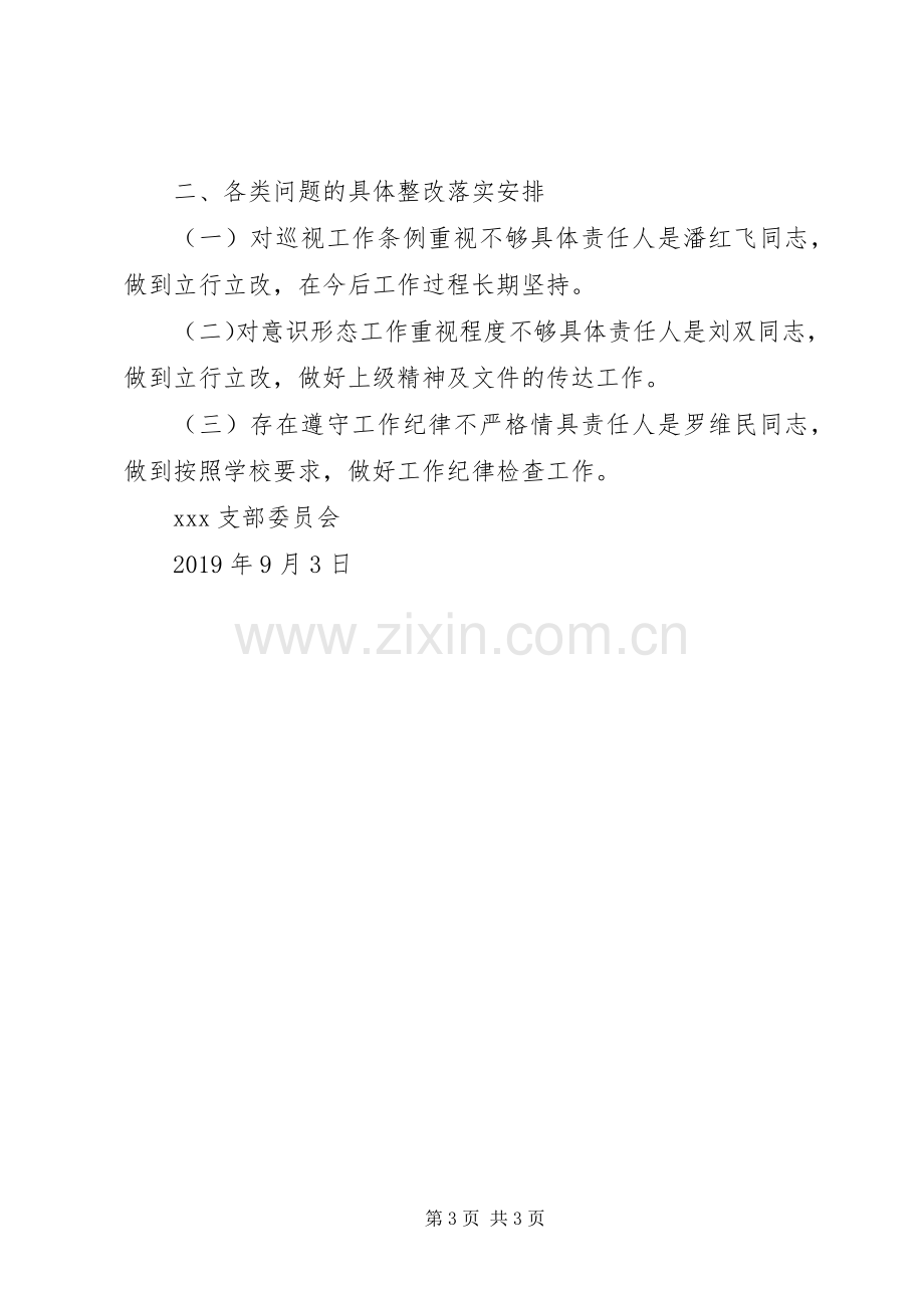 XX年党支部班子对照检查发言提纲材料.docx_第3页