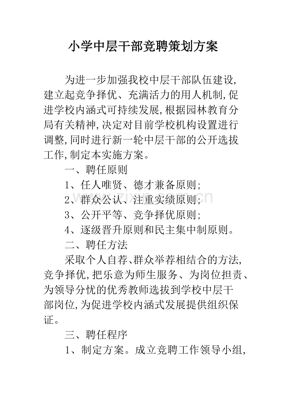 小学中层干部竞聘策划方案.docx_第1页