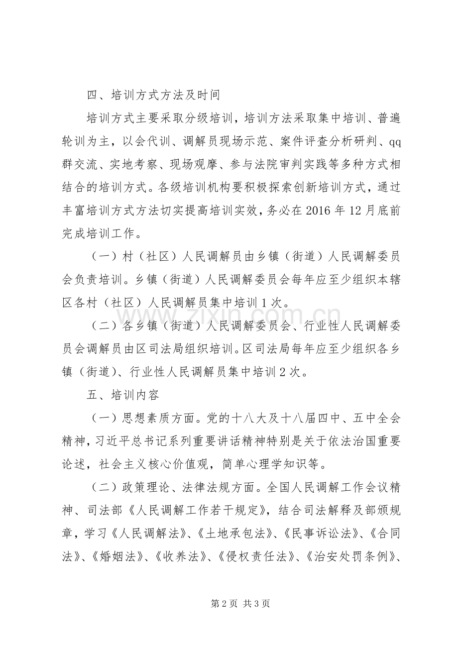 XX年人民调解员培训工作实施方案 .docx_第2页