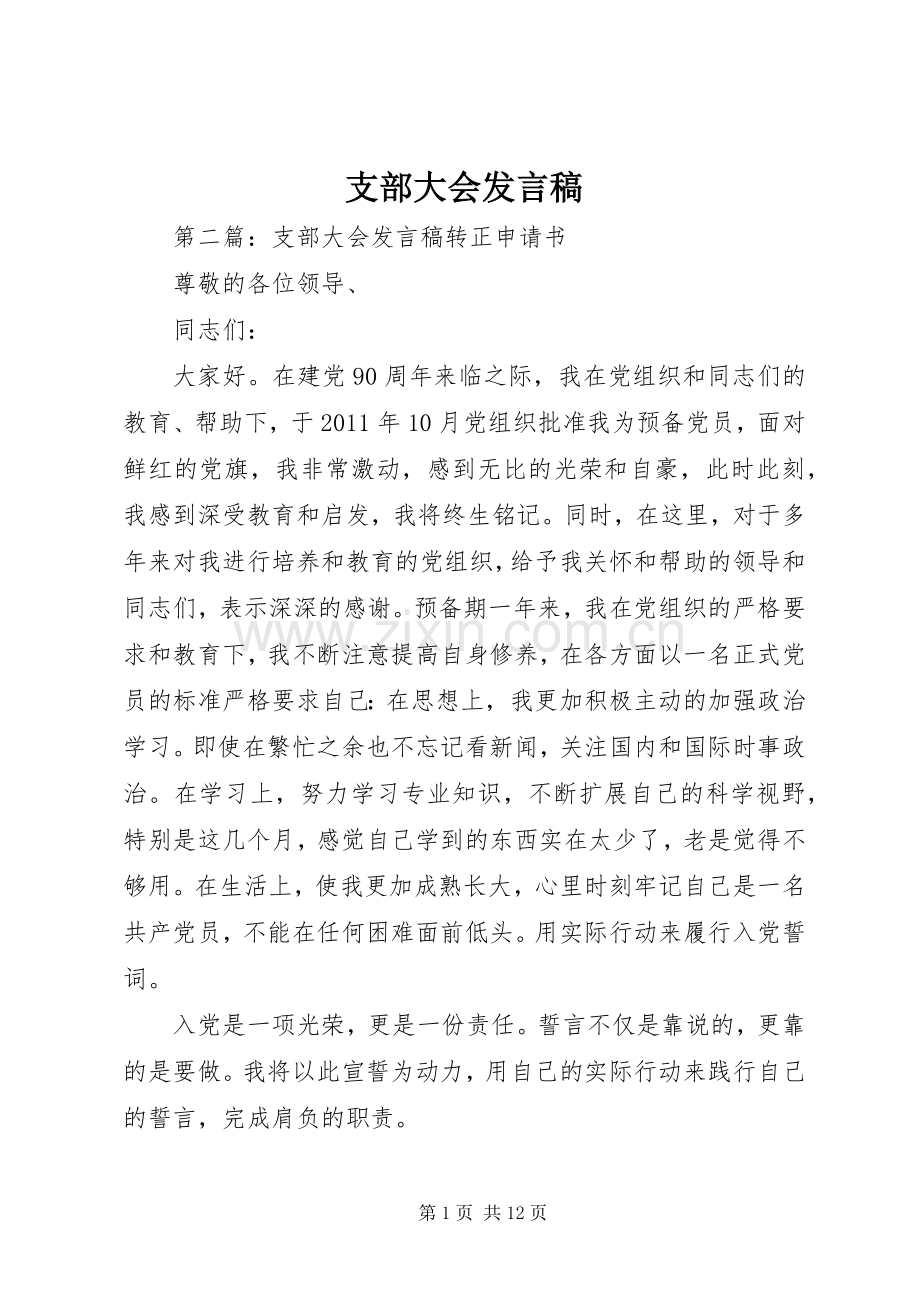 支部大会发言_1.docx_第1页