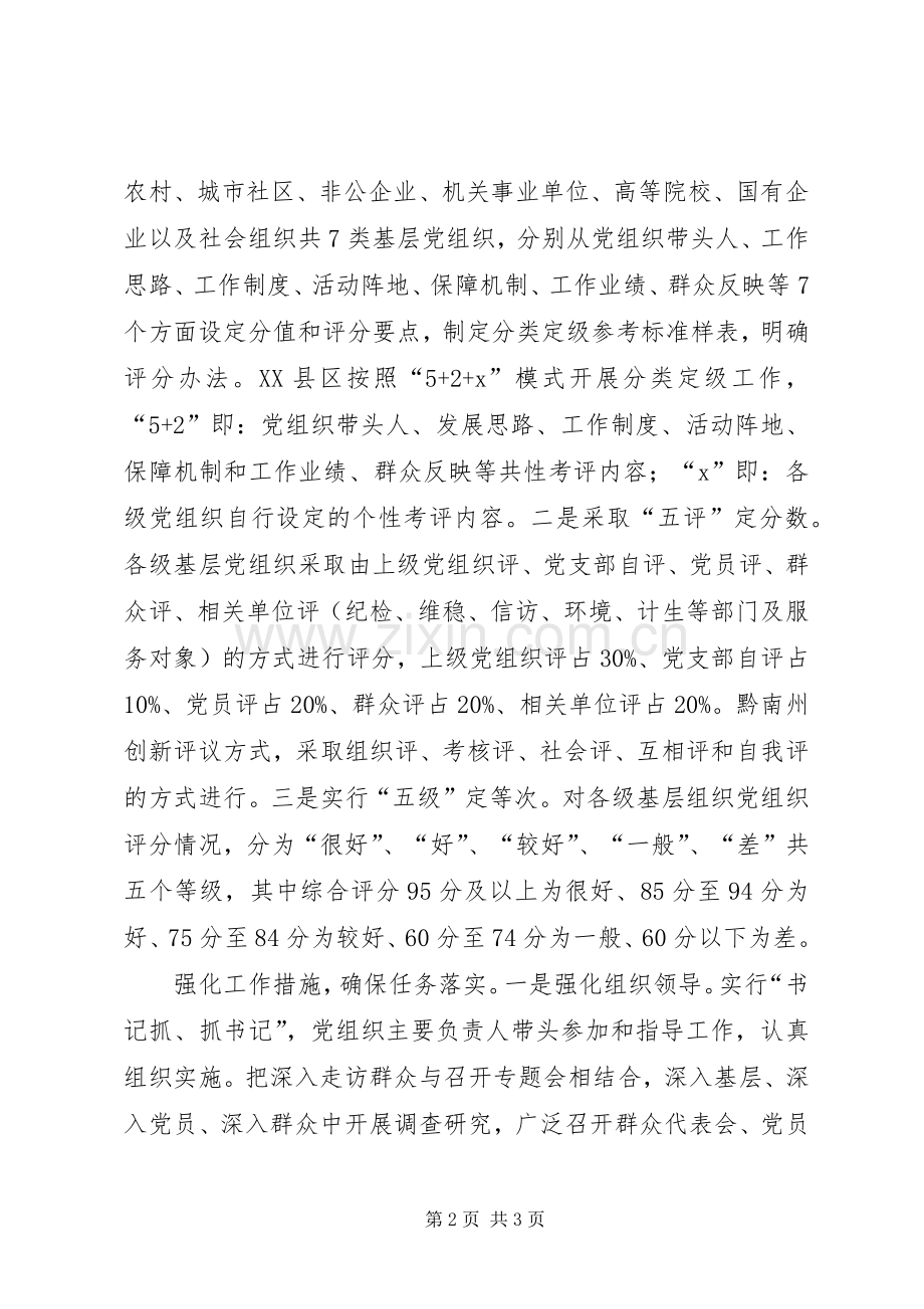 “五级五评”抓好基层党组织分类定级工作实施方案 .docx_第2页