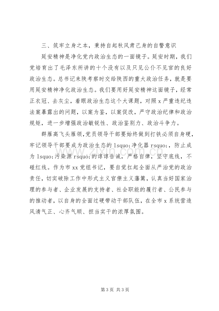 20XX年关于弘扬延安精神净化政治生态研讨发言材料致辞.docx_第3页