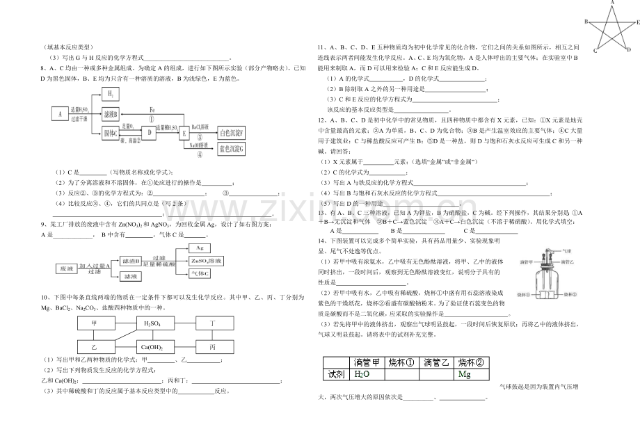 九年级化学物质推断专题（兴隆二中丁照明）.doc_第2页