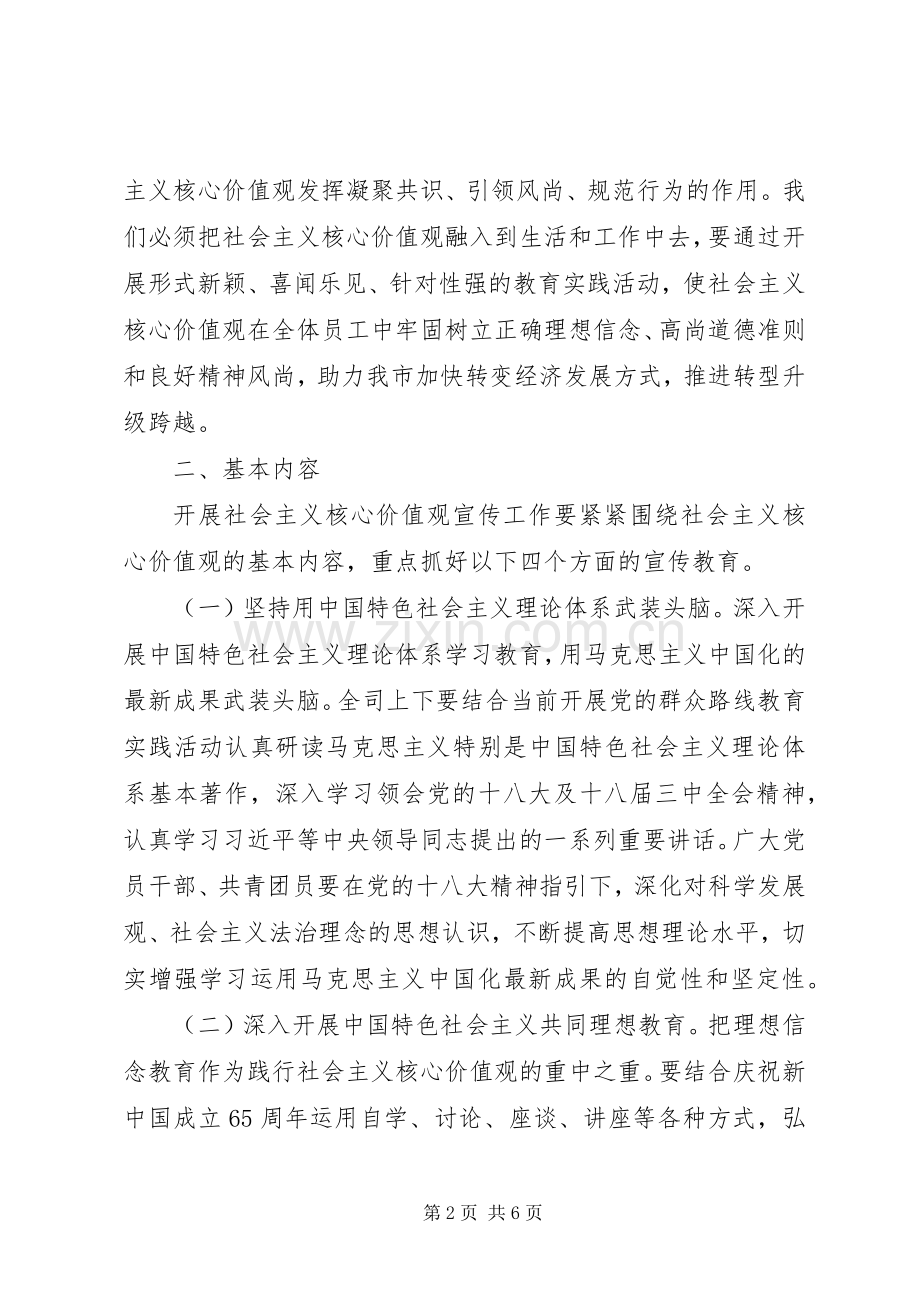 市XX年社会主义核心价值观宣传教育活动实施方案 .docx_第2页