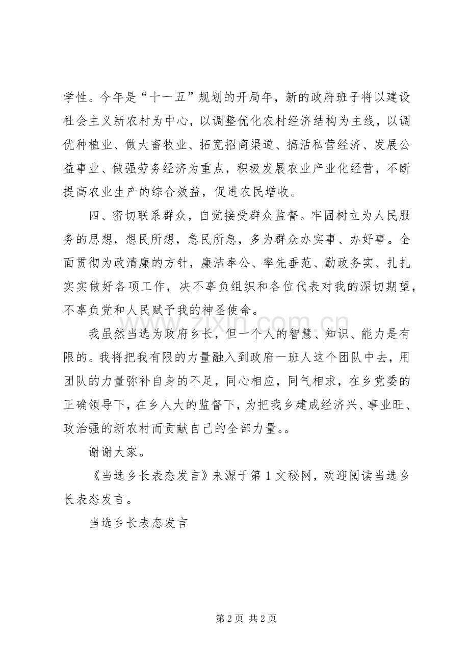 当选乡长表态发言稿.docx_第2页