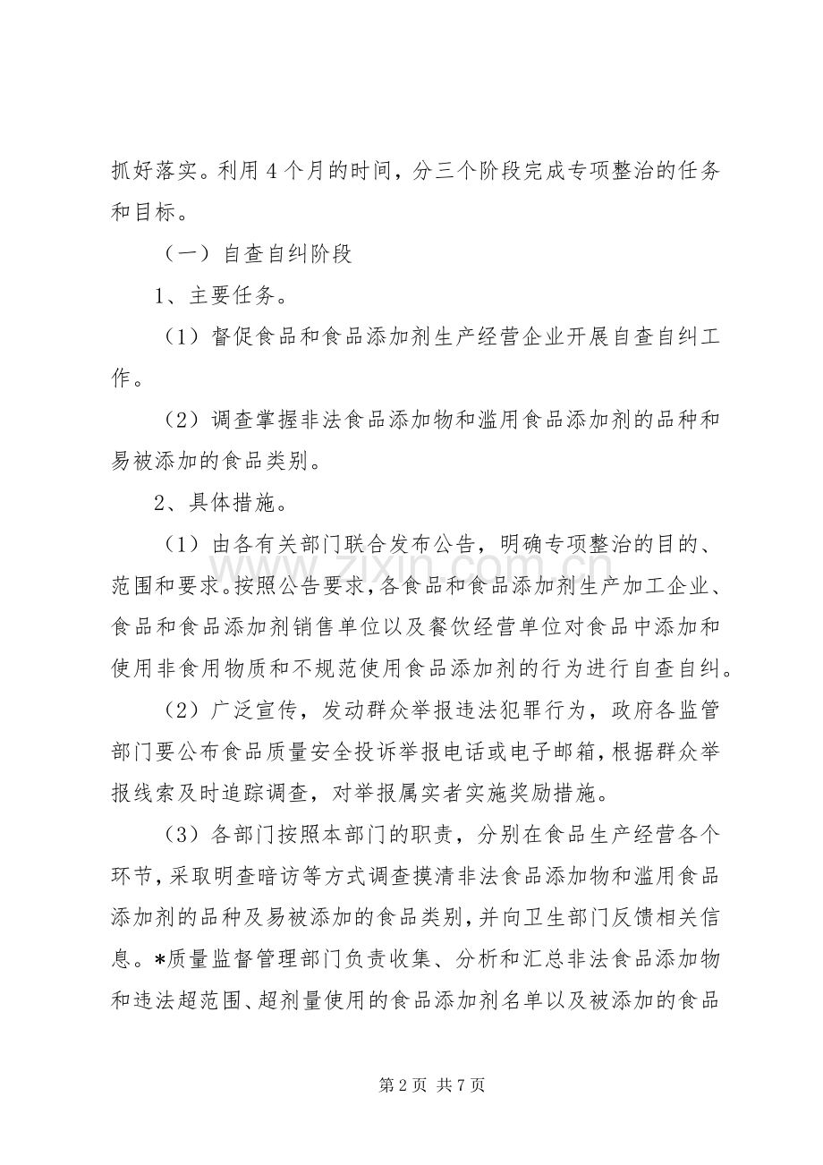 食品添加剂专项整治实施方案 .docx_第2页