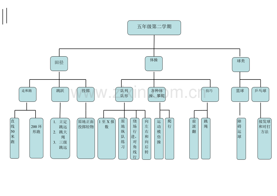 五年级第二学期体育知识结构图.doc_第1页