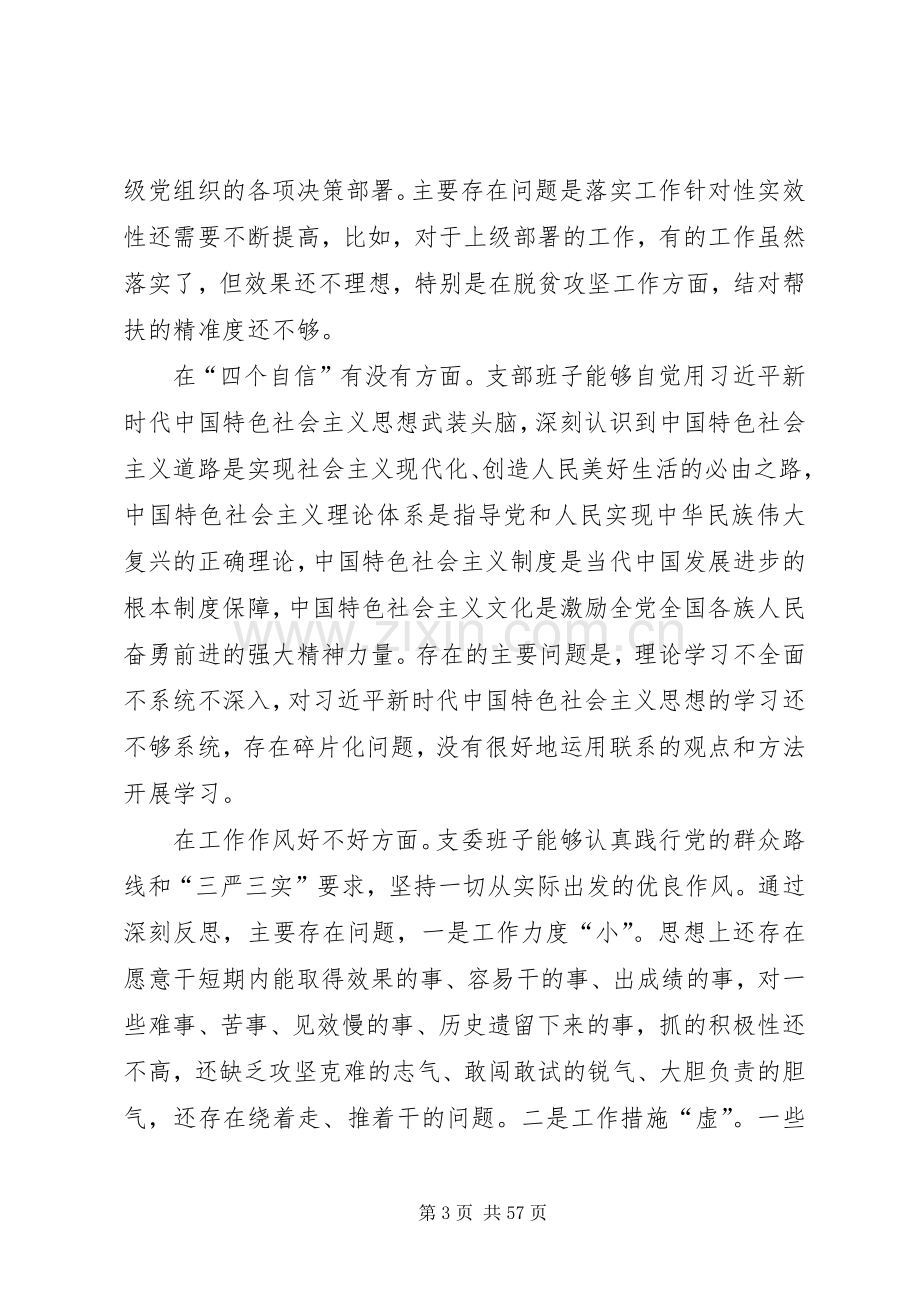 20XX年组织生活会班子对照检查发言.docx_第3页