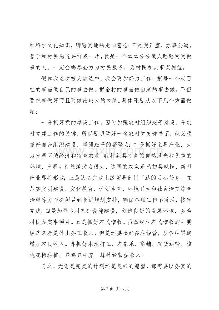 坊子村党支部书记竞选演讲稿范文.docx_第2页