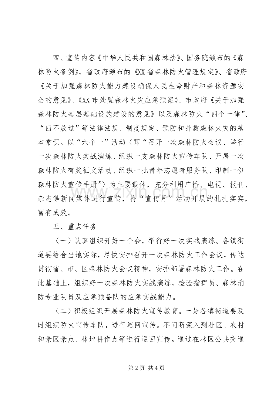 森林防火宣传月活动实施方案 .docx_第2页