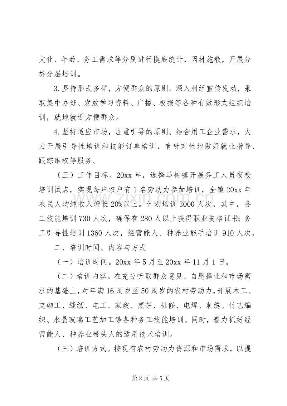 务工人员夜校培训实施方案 .docx_第2页