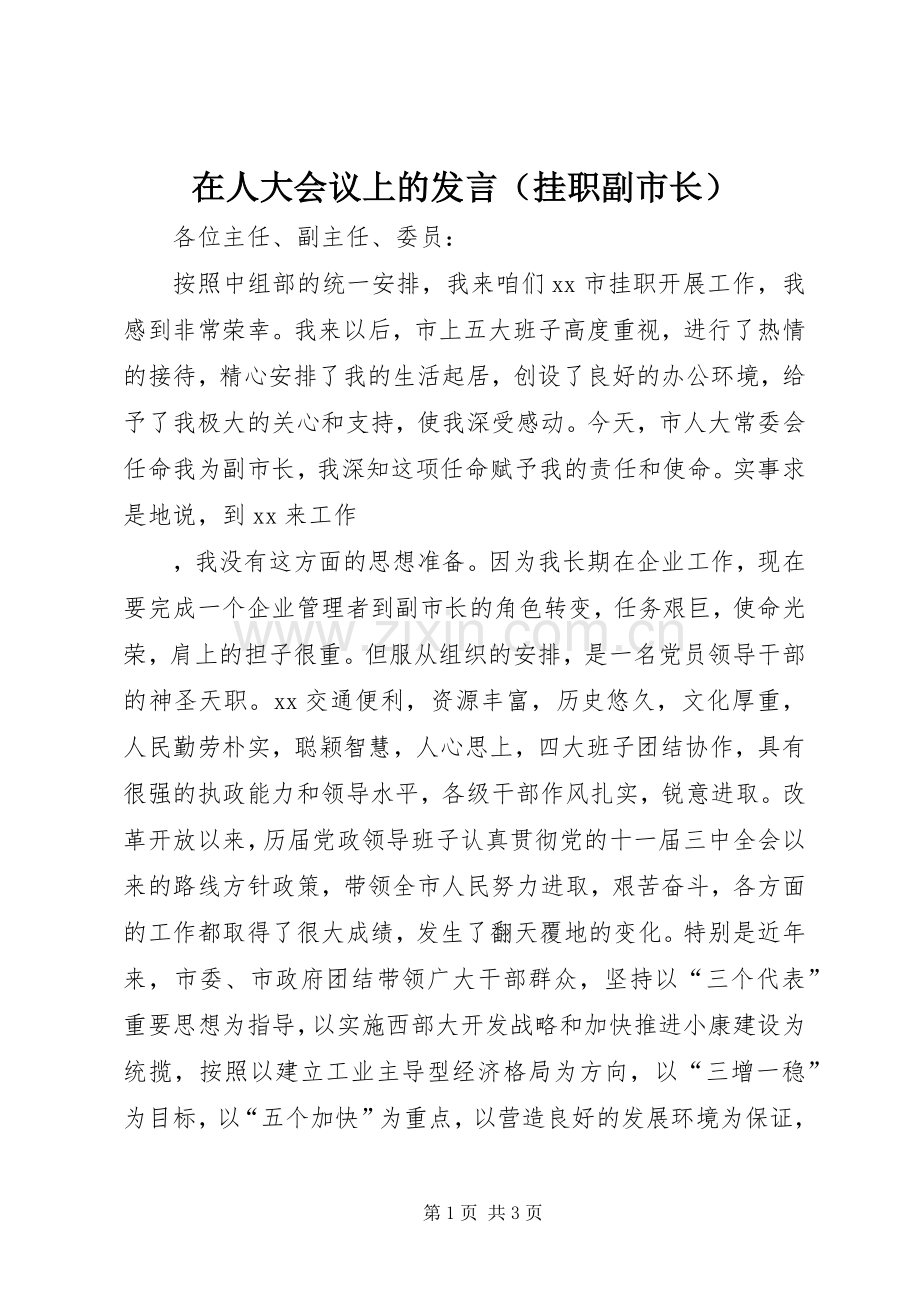 在人大会议上的发言稿（挂职副市长） (2).docx_第1页