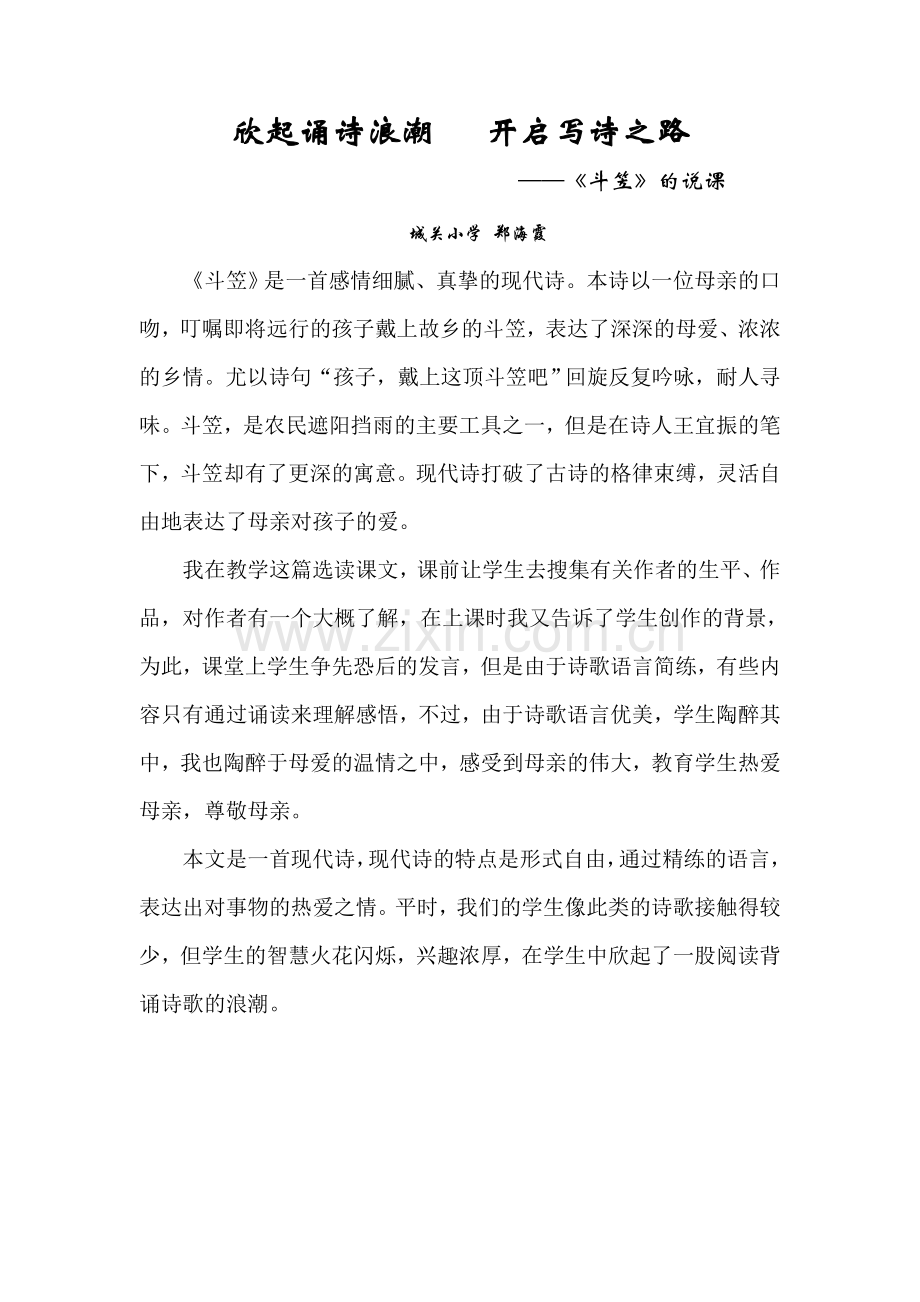 《斗笠》说课.doc_第1页