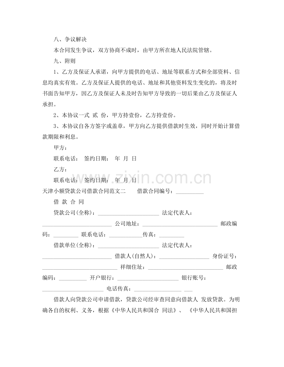 天津小额贷款公司借款合同.docx_第3页