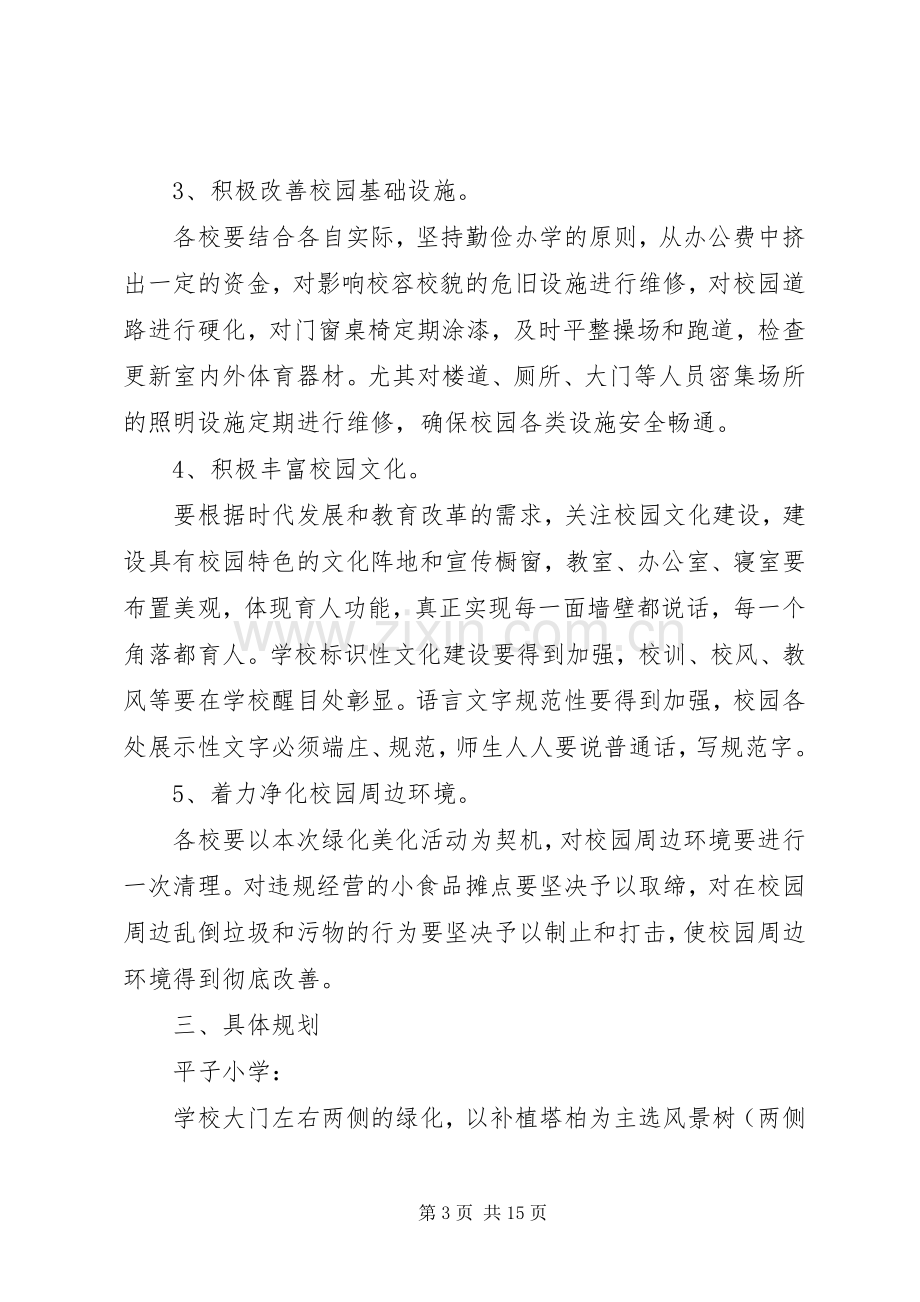 XX年校园绿化美化方案 .docx_第3页