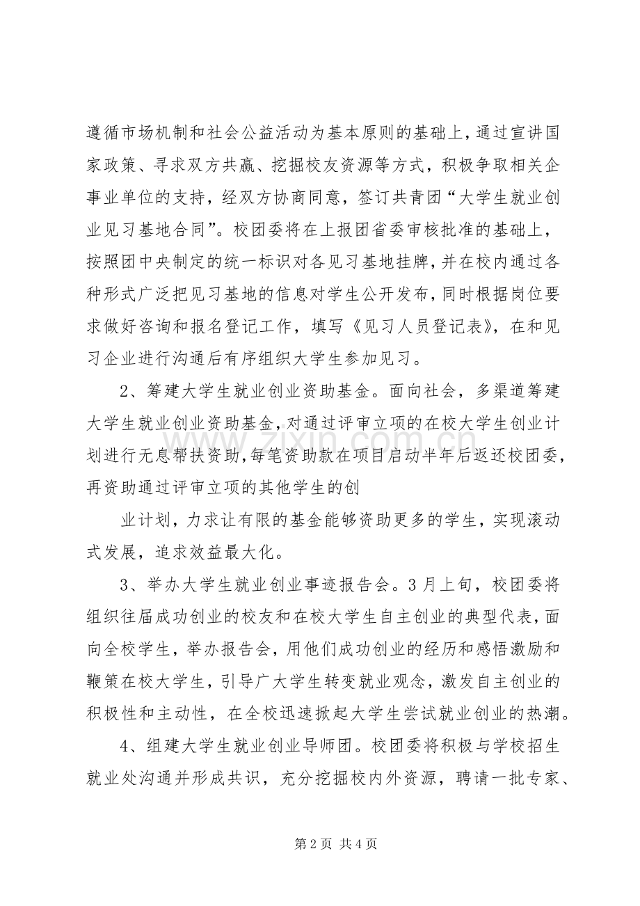 共青团XX县区委关于开展促进青年就业创业服务体系建设试点工作的推进实施方案 .docx_第2页