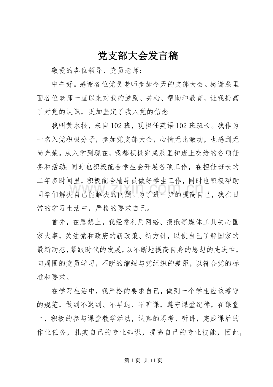 党支部大会发言.docx_第1页