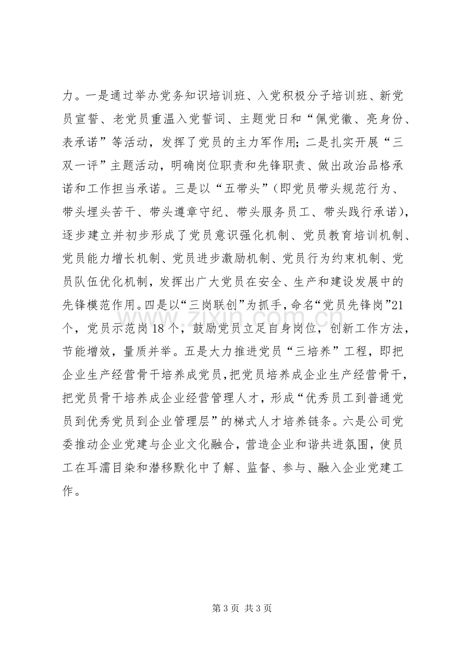 民营企业党建工作汇报发言.docx_第3页