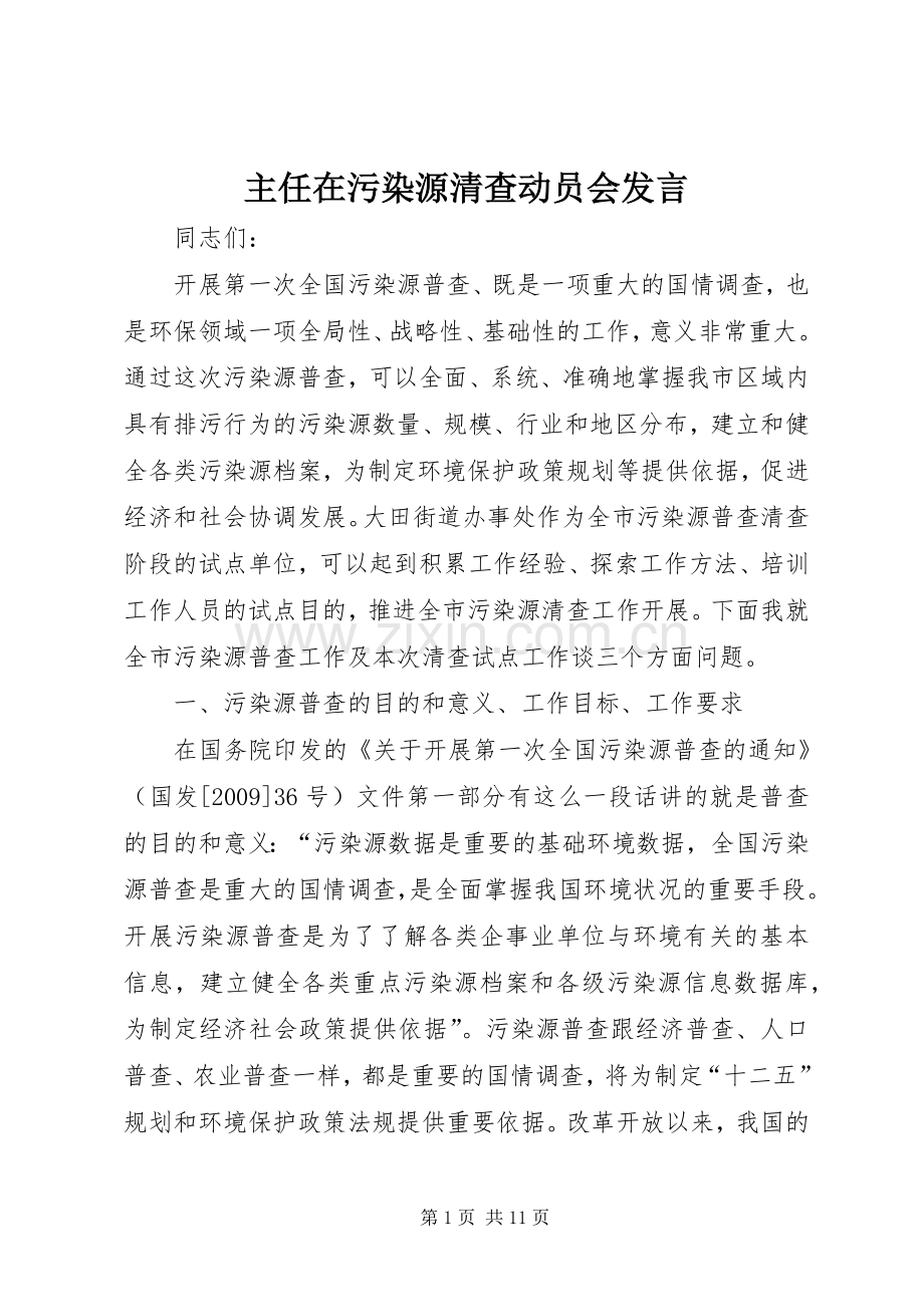 主任在污染源清查动员会发言稿.docx_第1页