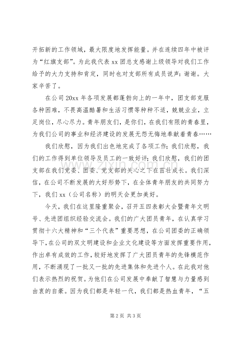 “五四”红旗支部代表发言稿范文.docx_第2页