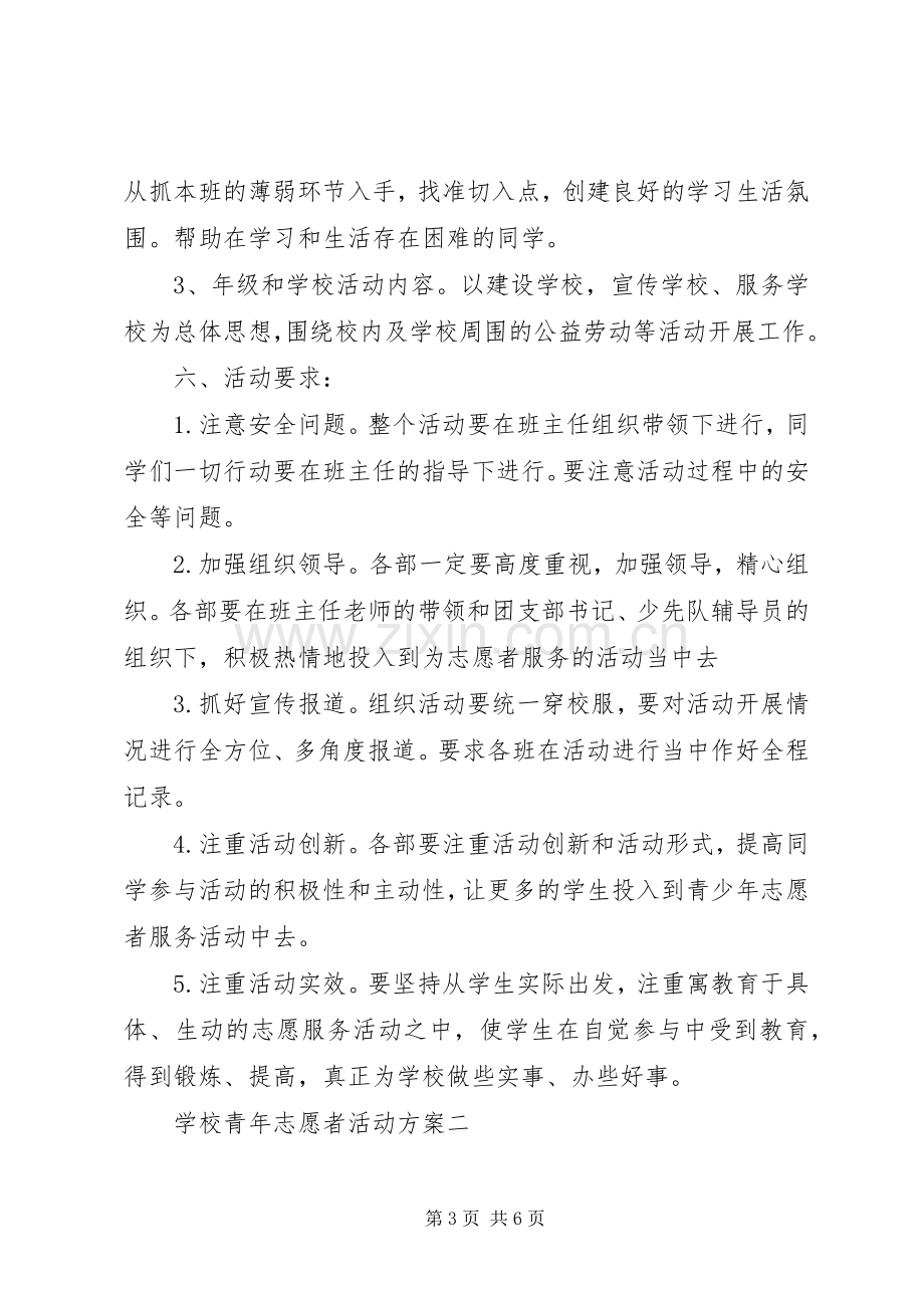 学校青年志愿者活动实施方案 .docx_第3页