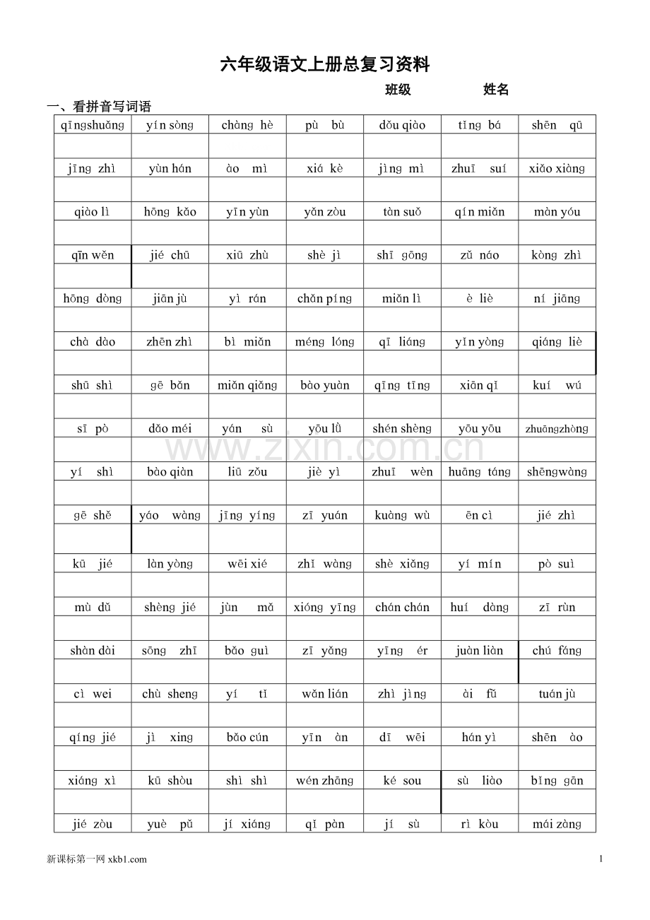 六年级复习资料一.doc_第1页