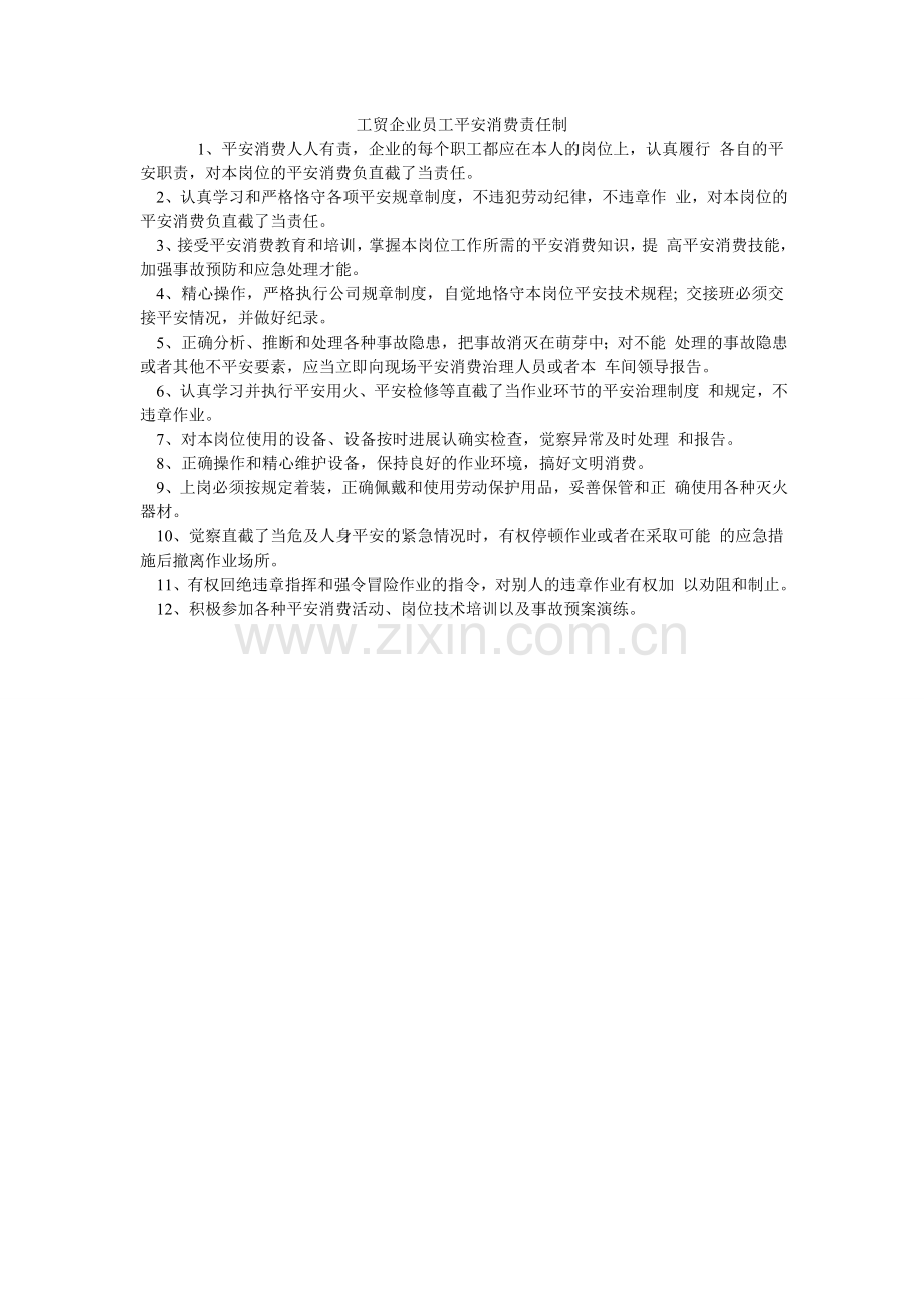 工贸企业员工安全生产责任制.doc_第1页