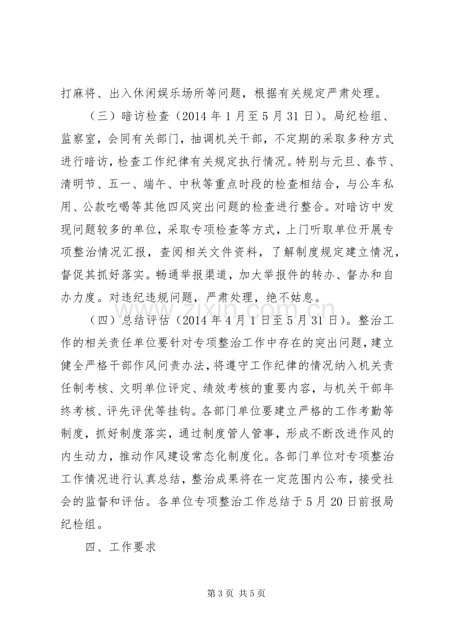 专项整治实施方案XX年XX县区商务局“庸懒散”专项整治工作实施方案 .docx_第3页