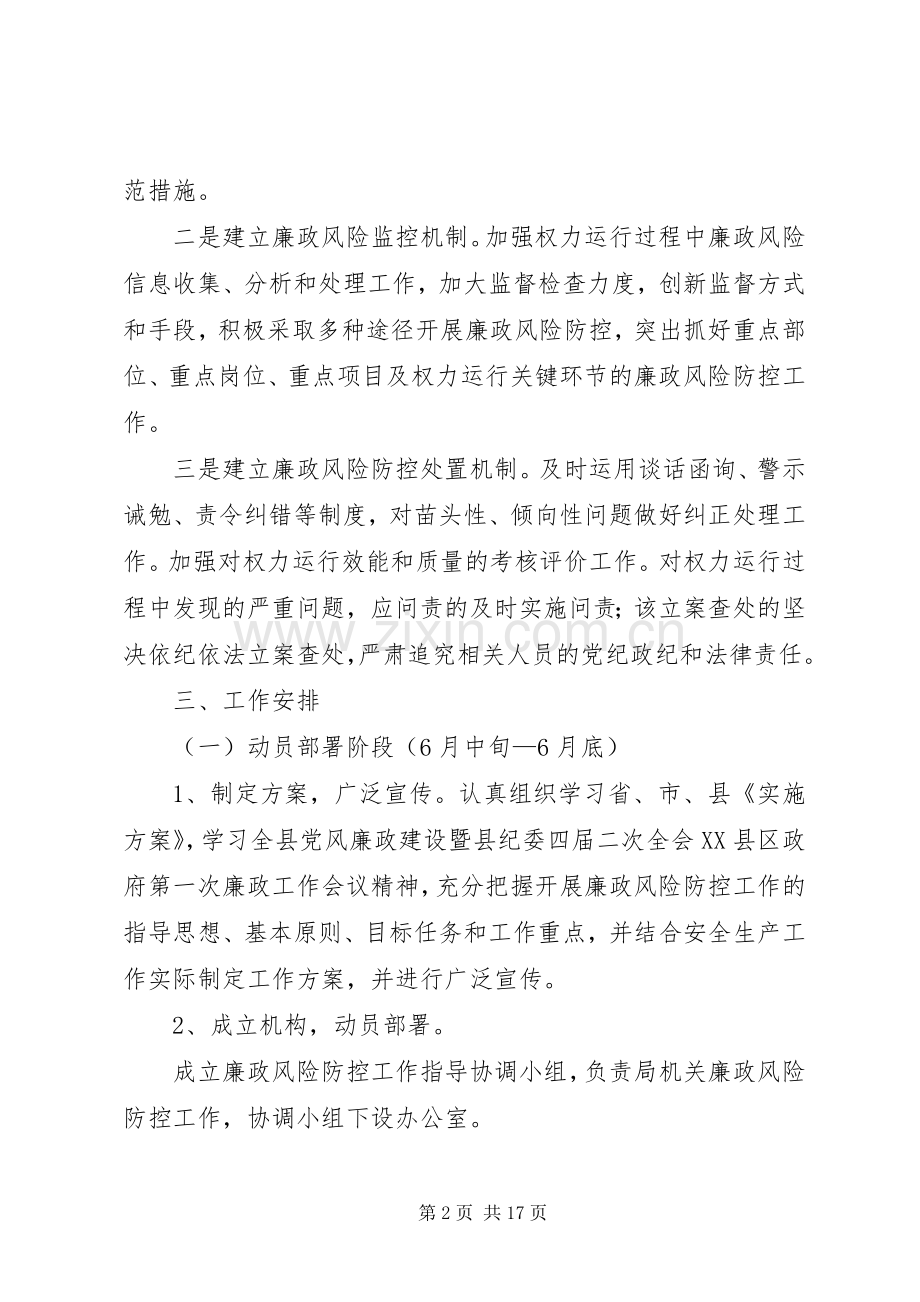 安监局廉政风险防控工作实施方案3篇.docx_第2页