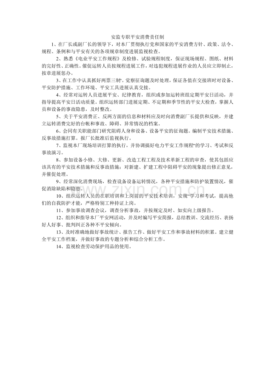 安监专职安全生产责任制.doc_第1页