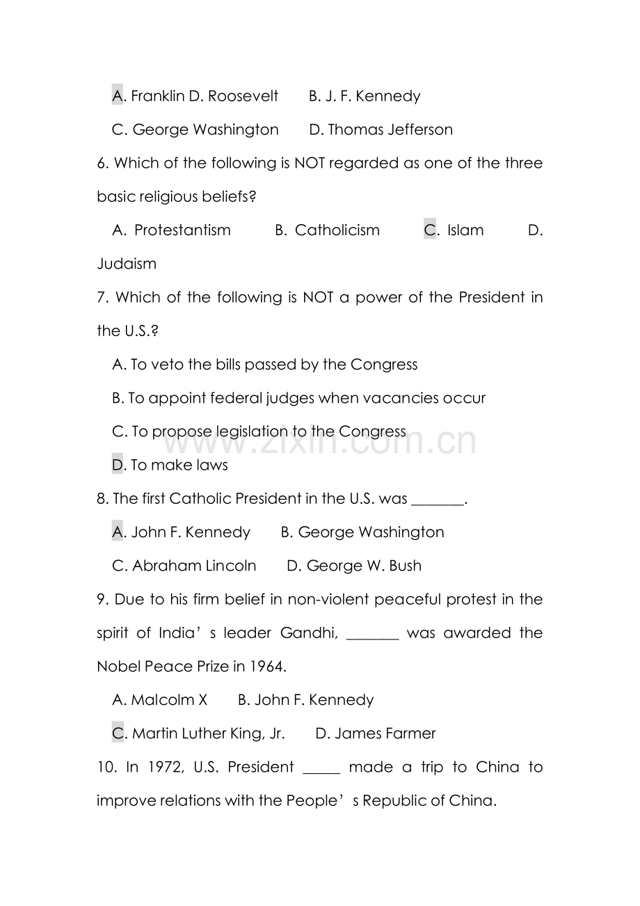 2022年英语国家概况试题库.doc_第2页