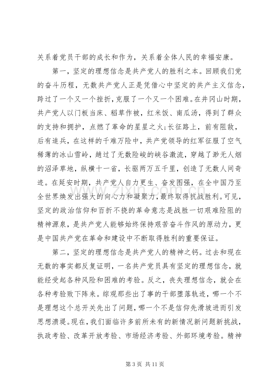 主题教育研讨会发言材料提纲坚定理想信念.docx_第3页