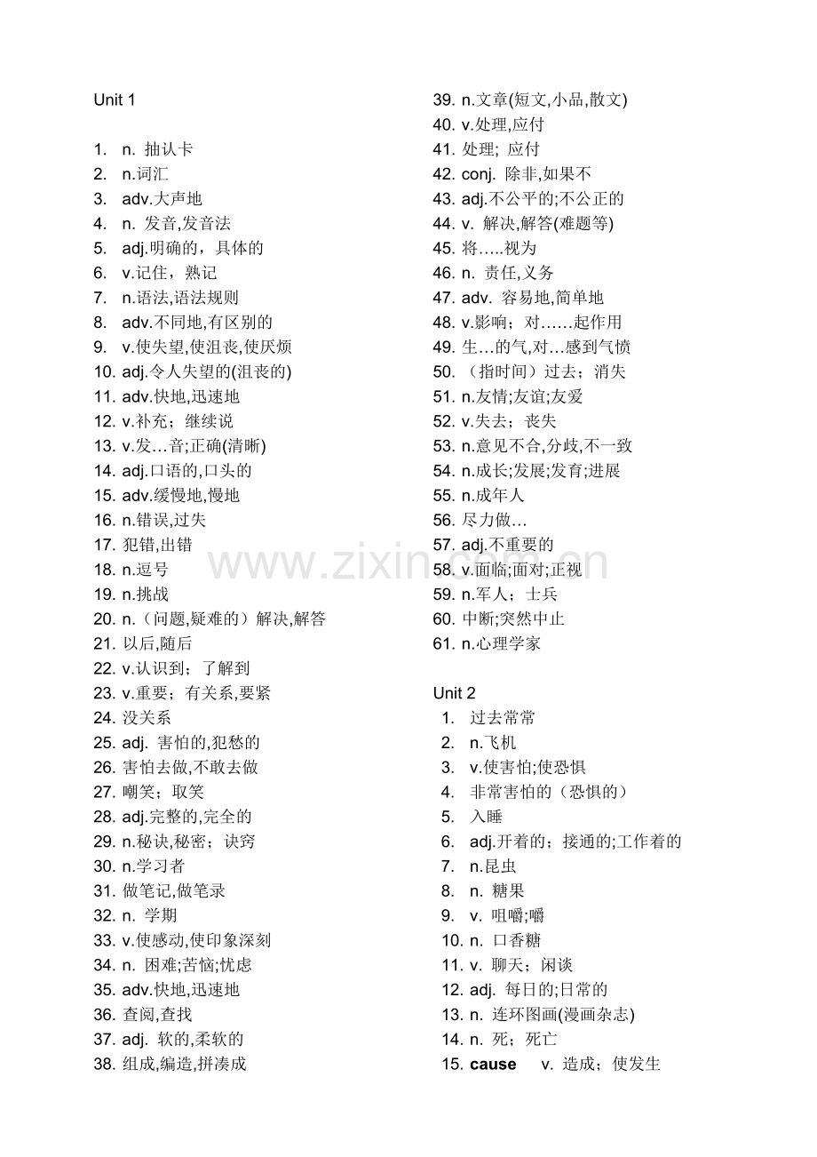 九年级英语单词表人教版(新课标).doc_第1页