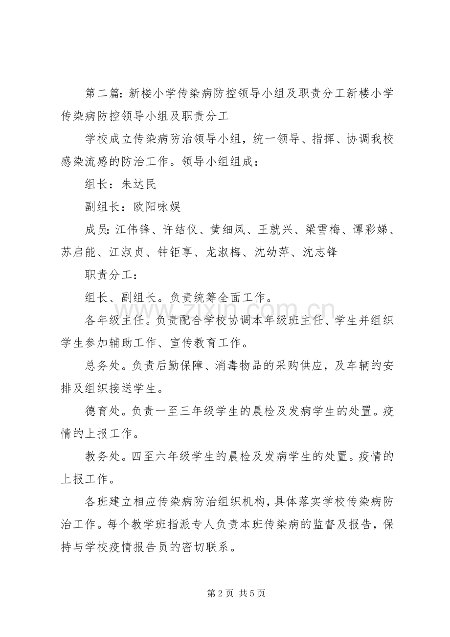 传染病防控领导小组及职责要求分工.docx_第2页