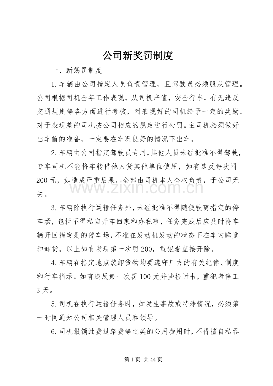 公司新奖罚规章制度.docx_第1页