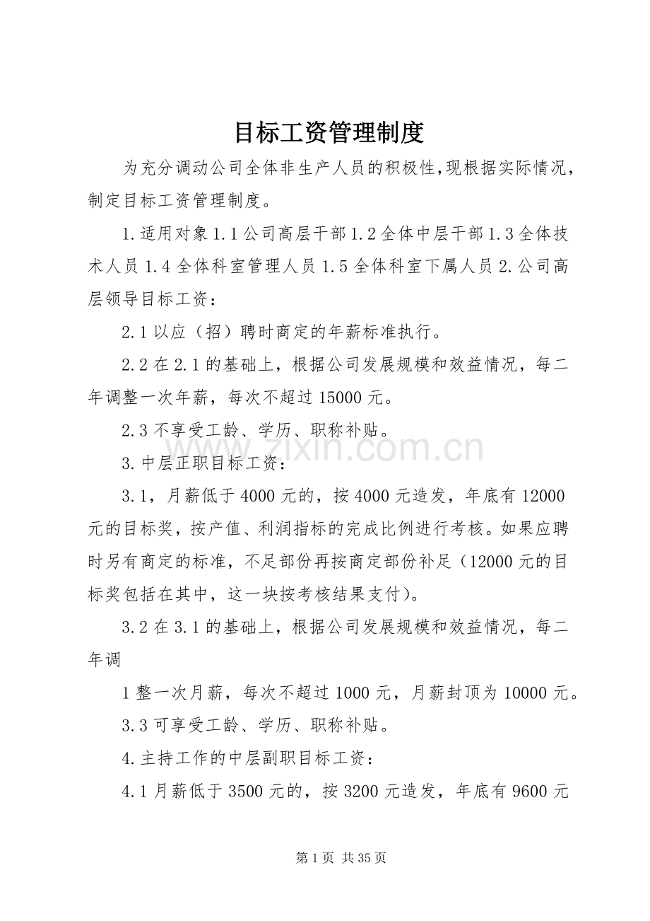 目标工资管理规章制度.docx_第1页