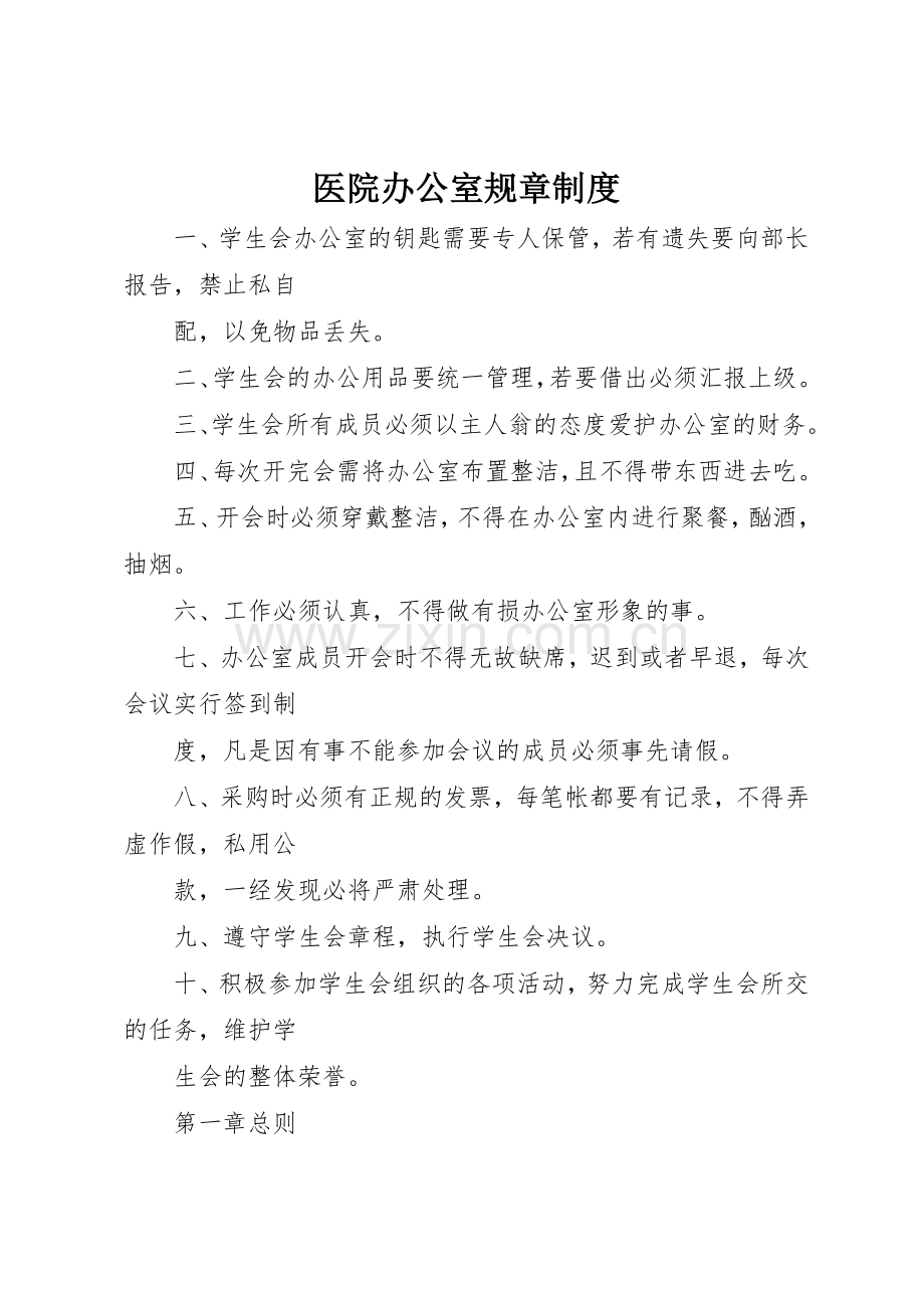 医院办公室规章规章制度细则.docx_第1页