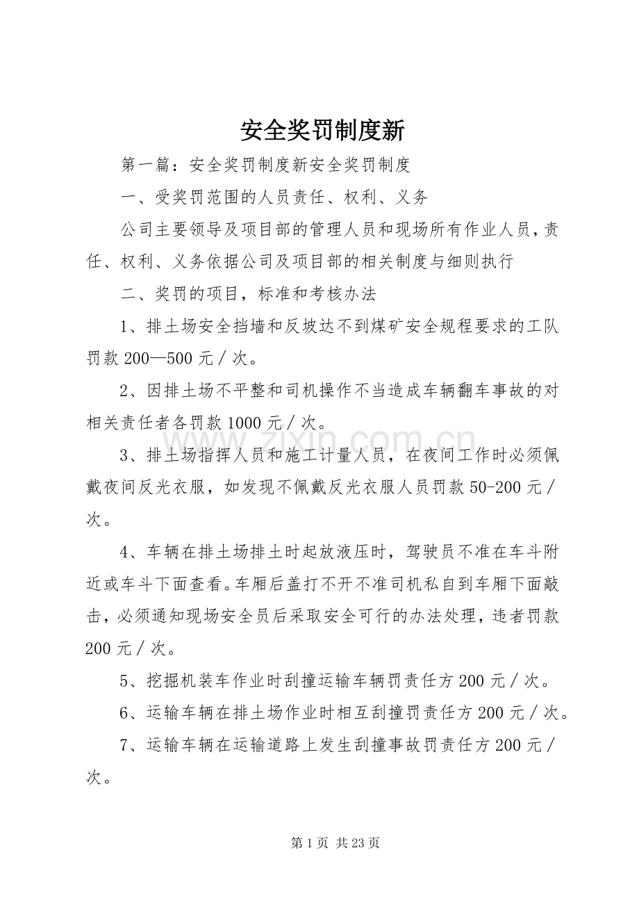 安全奖罚规章制度新.docx_第1页